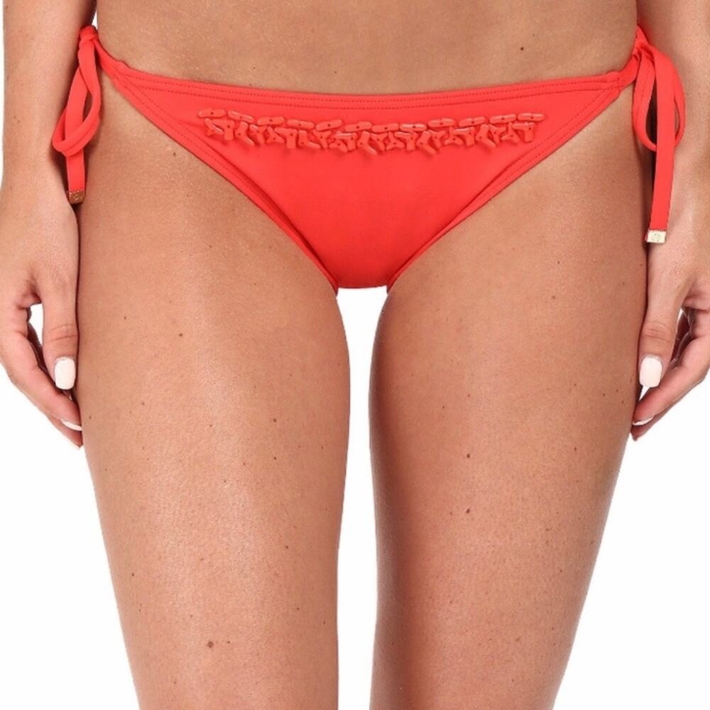 Michael Kors NWT Beaded Bikini Bottom Embellished Orange String Large - Picture 2 of 6